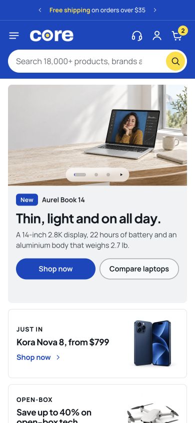 Core mobile storefront preview