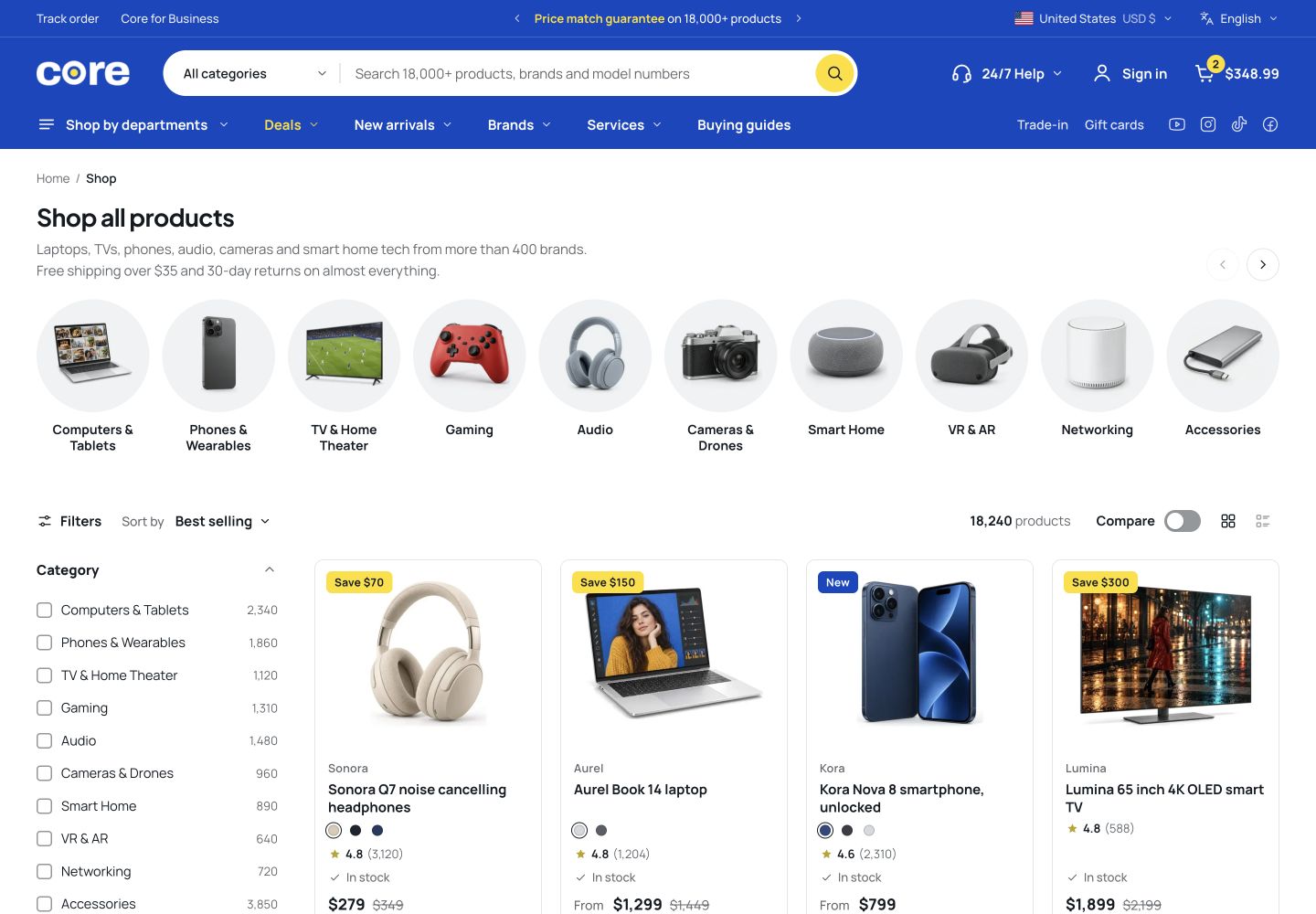core shop desktop preview