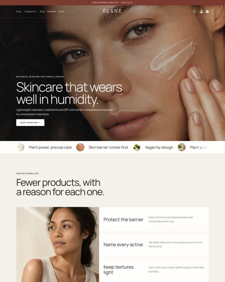 ÉLANE shop homepage