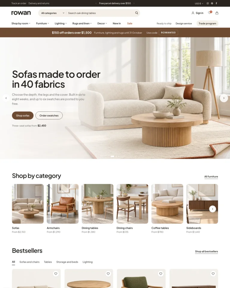 Rowan shop homepage